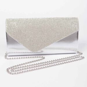 Rhinestone Party Clutch – Silver